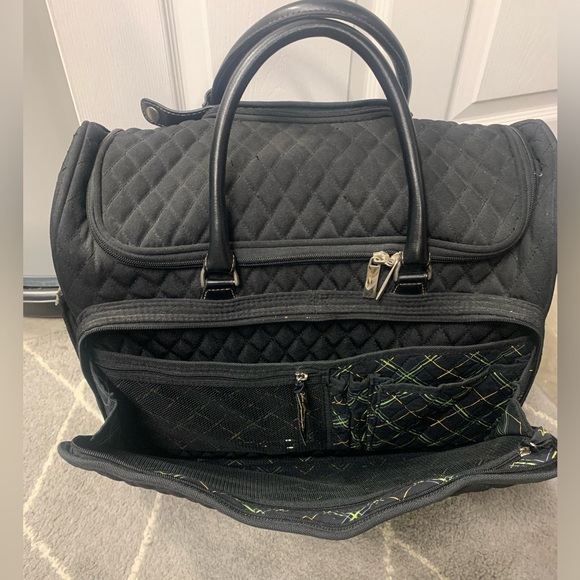 Vera Bradley black rolling travel bag - Picture 3 of 9